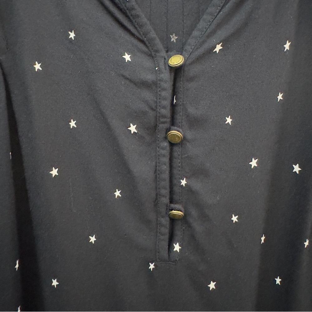 Star Print Sleeveless Henley Blouse Sonoma Women S - Picture 4 of 8